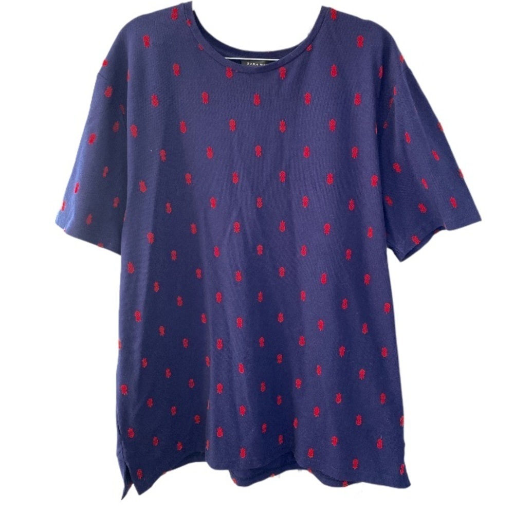 Zara Man pinneapple print embroidered shirt xl